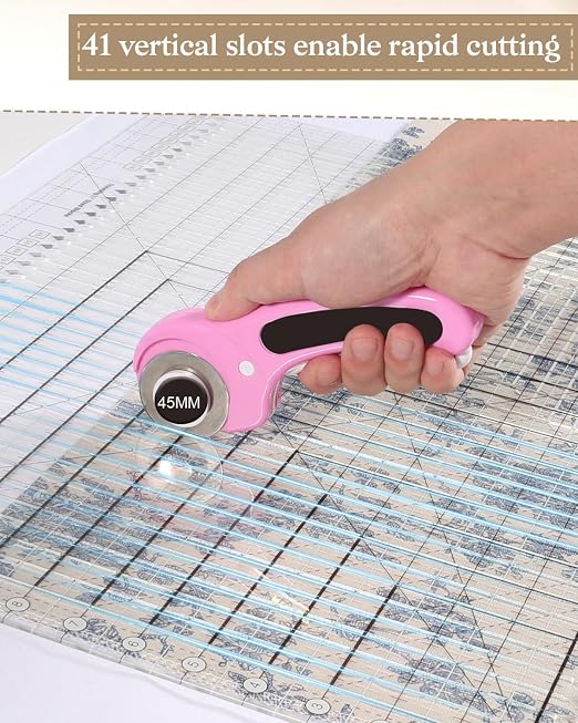 Upgrade Clear Stripology XL Slotted Quilting Ruler, 17-3/4" x 22" with Non-Slip Shatterproof Acrylic for Cutting Sewing Fabric Strips in Patchwork, Calibration Square Grid Template Marked up to 12.5"