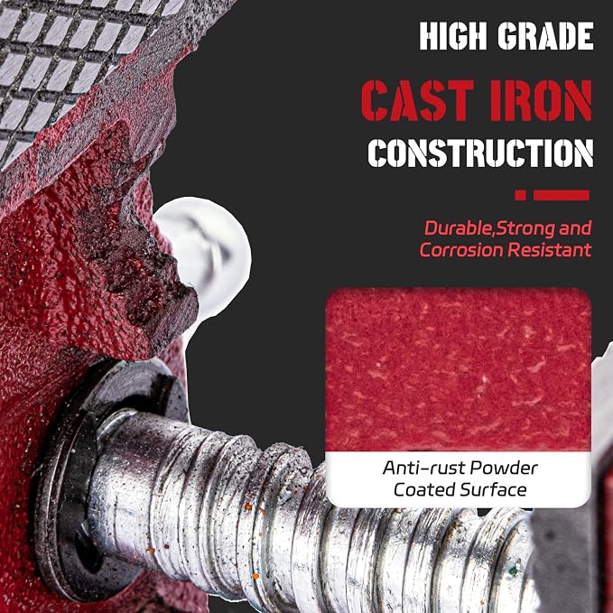 4.5"Bench Vise, 3"Jaw Opening 240° Swivel Base 2.6" Throat Depth