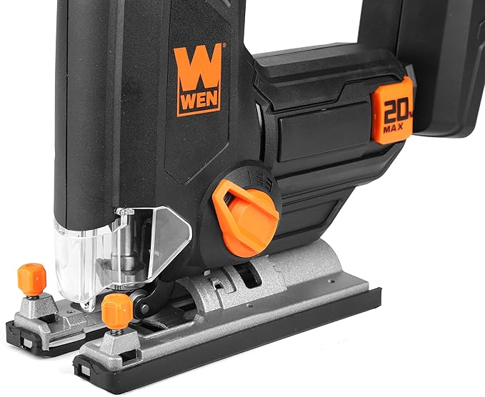 WEN Cordless Jigsaw, Variable Speed with 20V Max 2.0 Ah Lithium Ion Battery and Charger (20661)