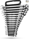 Jaeger 16pc MM/Metric Reversible Ratcheting Wrench Set, Lock-In Rack, 12-Pt