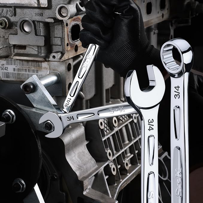 SK 16 Piece, 12 Point, SAE & Metric Chrome Combination Wrench Set | SK01368