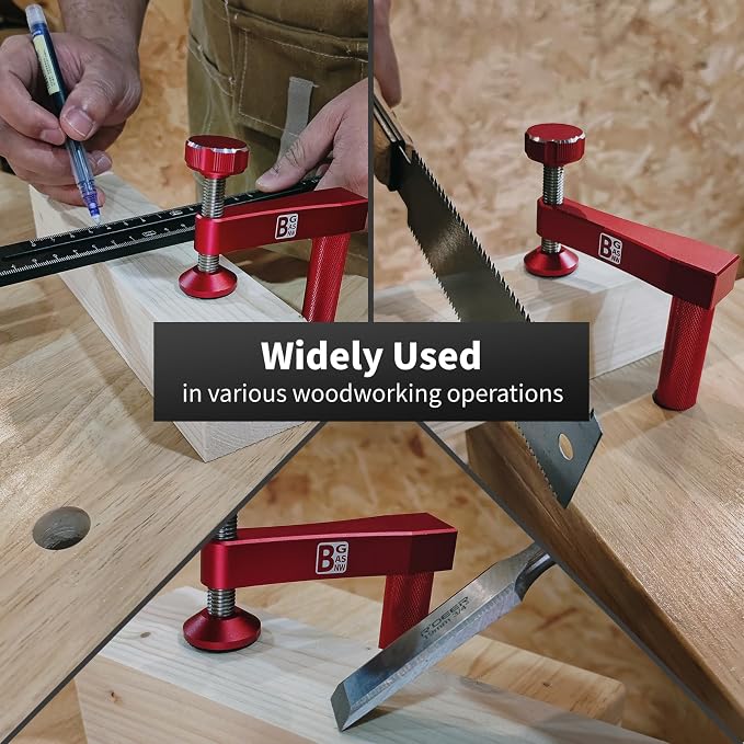 3/4 Inch (19mm) Bench Dog Clamp for Workbench Dog Holes, 2 Pack