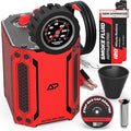 AutoLine Pro HyperSmoke™ Automotive Smoke Machine EVAP Vacuum Leak Tester | Pro Vers. w/Gauge | Adjustable Pressure - OEM Approved Smoke Fluid - Built-in Air Motor - Cone and EVAP Gas Cap Adapter
