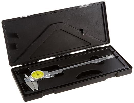 Mitutoyo 505-733 D20FX Dial Caliper, 0-200 mm Range, 0.01 mm Graduation, 1 mm/Rev Dial, Ultra-Smooth Shock-Protected Movement, Durable Stainless Steel with Improved Sliding Surface & Dual Lock Screws | 0.01 mm Graduation, 1 mm/Rev Dial, Improved Slidin...