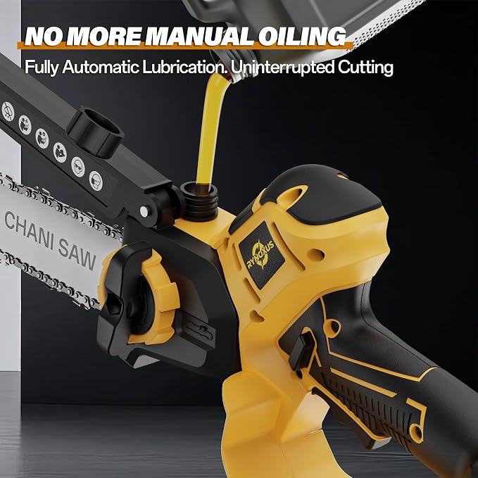 Mini Chainsaw for Dewalt Battery 20V MAX, 8-Inch and 6-Inch 2-IN-1 Cordless Electric Chain saw with 800W Brushless Motor and Auto-Oiler, Garden Tool for Woodworkers, Campers(Tools only)