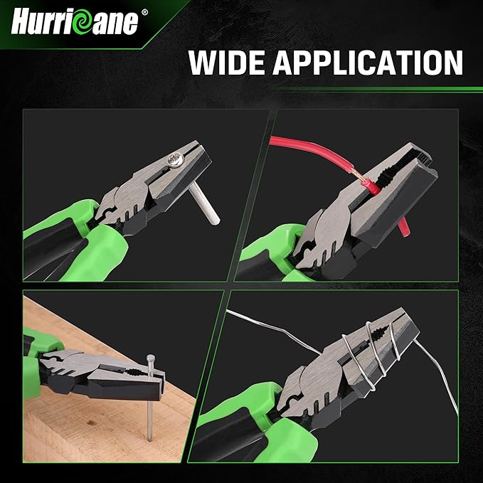 HURRICANE 6" Stripped Screw Extractor Pliers, Pro Linesman Pliers with Non-Slip Jaws, Remove Damaged/Rusted Screws Fast, with Wire Cutter, Crimper & Stripper