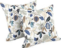 LVTXIII Outdoor Throw Pillows, Decorative Throw Pillows with Inserts, 20"x20" Square Pillows for Bed, Couch, Sofa and Patio Furniture, Set of 2, Breeze Leaves Beige