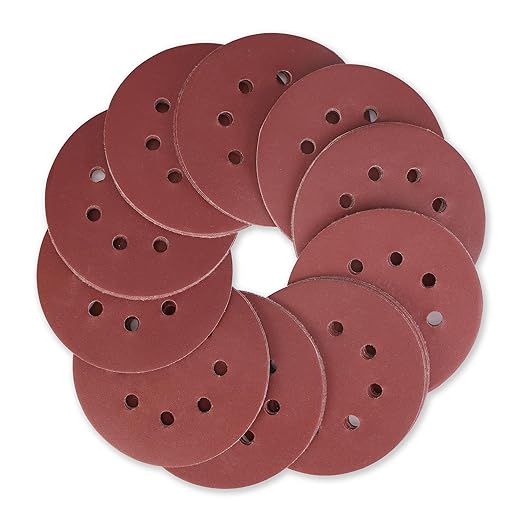WORKPRO 150-Piece 60 Grit Sanding Discs - 5-Inch 8-Hole Hook and Loop Sandpaper for Random Orbital Sander (Not for Oscillating Tools or Mouse Sander)