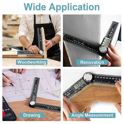 Third Generation Protractor Angle Finder, Digital Angle Ruler with 7inch/200mm, Angle Gauge for Woodworking/Carpenter/Construction Tools(2 Batteries Included) (Enhanced ABS)