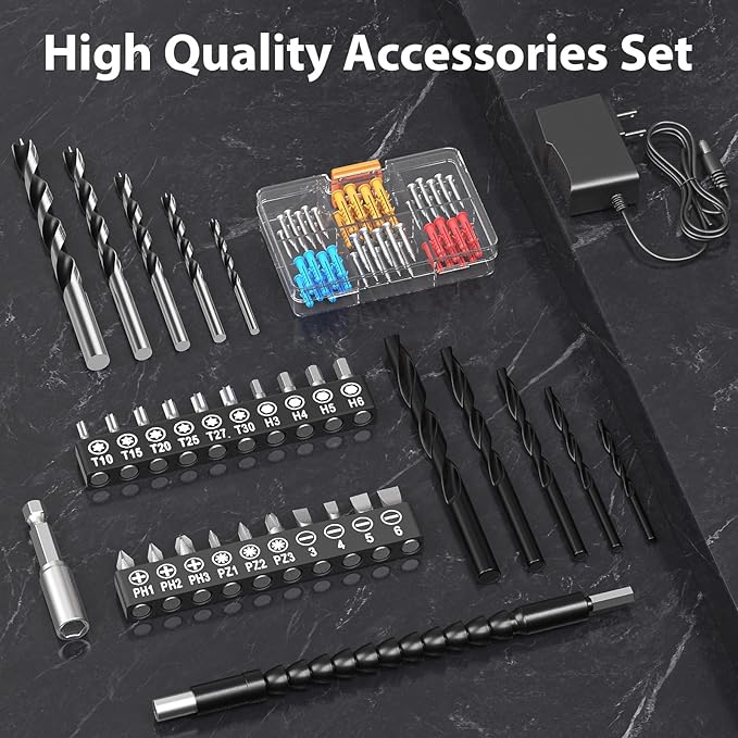 Cordless Drill Set,12V Power Drill Driver 3/8" Keyless Chuck with 92 Acessories, Built-in LED Light, 25+1 Position, Electric Drill for Home DIY Projects (Green)