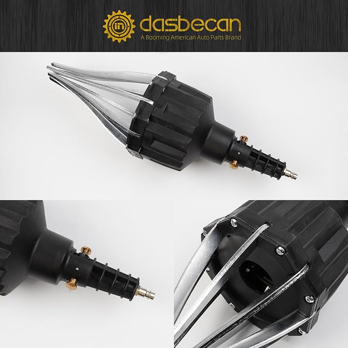 Dasbecan Upgraded Pneumatic CV Boot Expander Tool, CV Boot Installation Kit | Black Universal CV Boot Spreader for BMW UTV ATV, Basic Kit Includes 1 Boot and 2 Clamps, 4 1/4" NPT Air Hose Nipple