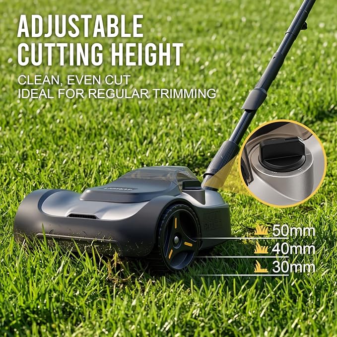 LIGIANT 9'' Cordless Lawn Mower, Lightweight Electric Mower w/6000RPM Brushless Motor, 3-Position Height Adjustment, Safe Tilt 10°–75°, Compact Push Mower for Small Yards & Tight Spaces