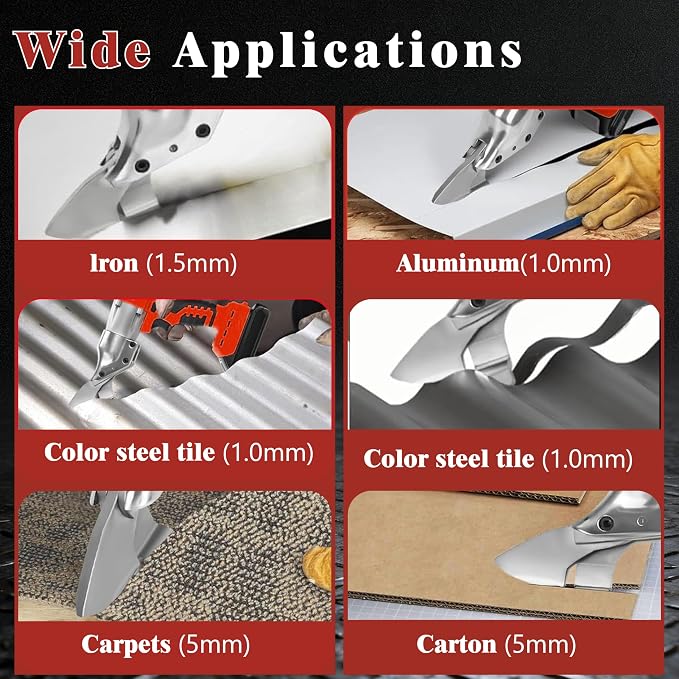 Cordless Sheet Metal Cutter for Milwaukee 18V Battery,14GA Electric Metal Shearsr, 360° Pivoting Head,400Nm Torque,Brushless Scissors for Stainless Steel,Carpet,Leather,Metal and Iron（Tool Only）