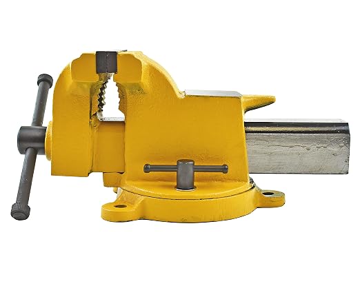 Yost Vises 908-HV All Steel Combination Vise | 8 Inch Jaw Width Pipe and Bench Vise |Secure Grip with Swivel Base | Made of Structural Cast Steel | High Visibility Safety Yellow