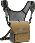 Binocular Harness Chest Pack: Bino Case, Magnetic Lid, Rain Cover | Silent one-hand access, water-resistant fabric, MOLLE webbing for hunting, birdwatching and hiking
