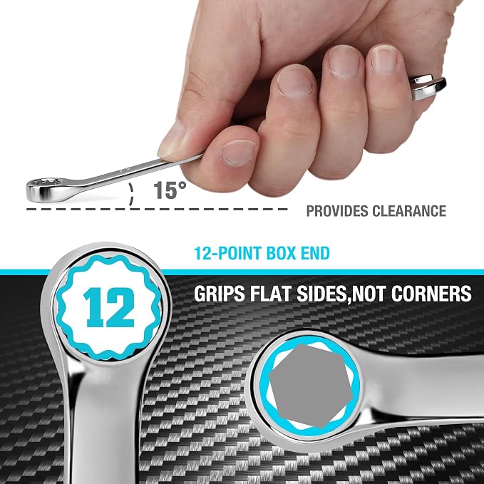 DURATECH 10mm Combination Wrench, Metric | CR-V Constructed, Mirror Polish, 12-Point, 15-Degree Offset