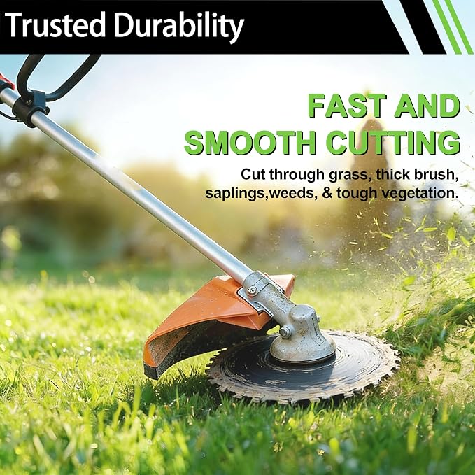 Brush Cutter Trimmer Conversion Kit with 9" x20T Carbon Steel Chainsaw Brush Cutter Blade & 9" x36T Carbide Tipped Blades, Compatible with Echo Models SRM-225, SRM-225i, SRM-266, SRM-280