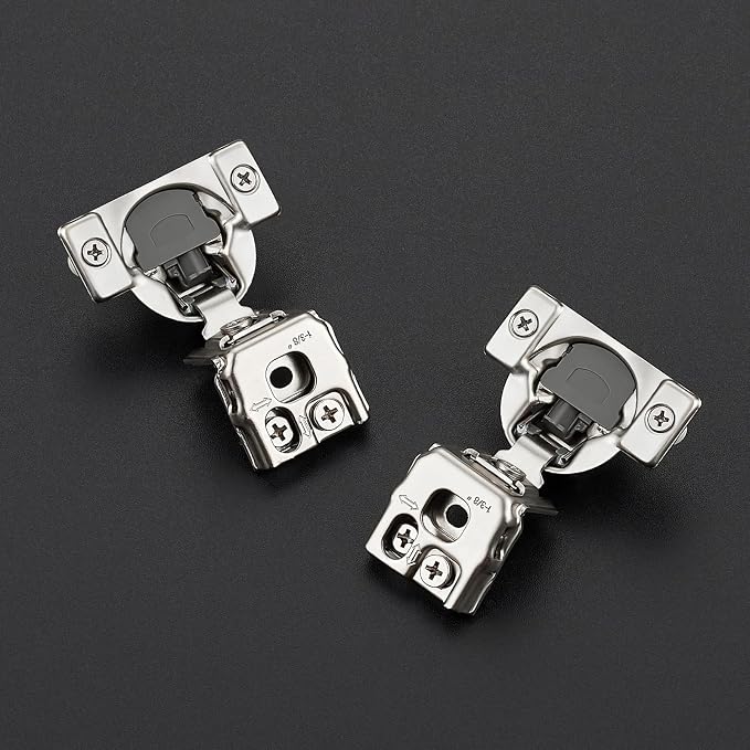 30 Pack 15 Pairs 1-5/16 inch Overlay Soft Close Hinges for Kitchen Cabinet Hinges Satin Nickel Hidden Hinges Stainless Steel Concealed Hinge self Closing