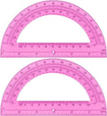 Unjoo Plastic Protractor Math Protractors 180 Degrees for Geometry Classroom Student School Office Supplies, 6 Inch, Pack of 2 (Pink)