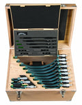 Mitutoyo 103-908-40 Outside Micrometer Set with Standards, 0-12" Range, 0.0001" Resolution, 12-Piece Set with Ratchet Stop Micrometers, Adjustment Wrench & Fitted Box, Satin Chrome & Enamel Finish | 0.0001" Resolution, Ratchet Stop Micrometers, Include...