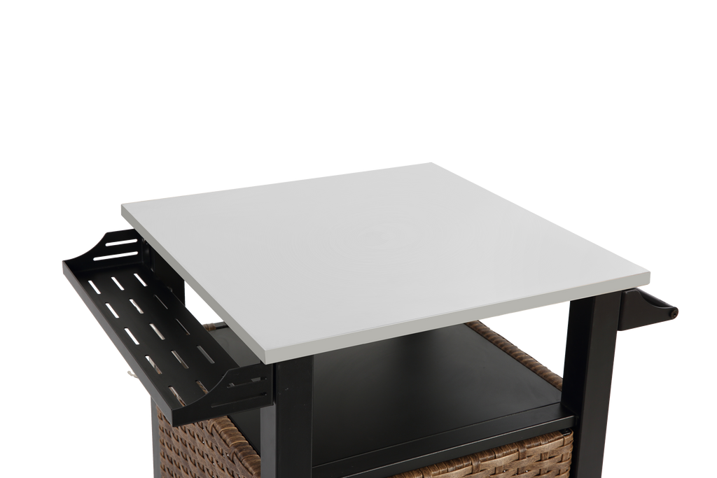 Single Door Outdoor Bar Cart with Stainless Steel Tabletop