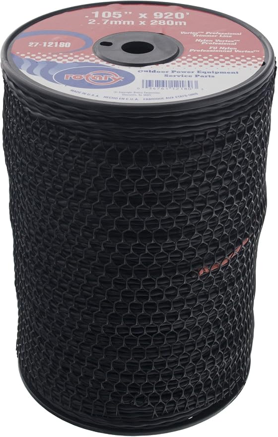 Rotary 12180 Trimmer Line .105 Large Spool Black Vortex Line