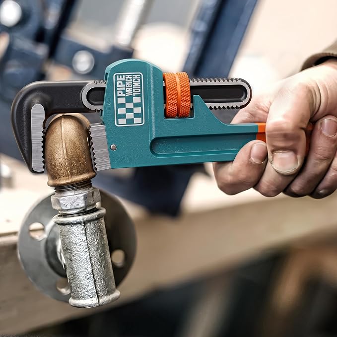 Heavy Duty Pipe Wrench, 10" Adjustable Straight Plumbing Wrench, High Drop-Forged jaws, Professional Pipeline Tool for Water Pipe Fittings, Mechanical assembly, Workshop Operations