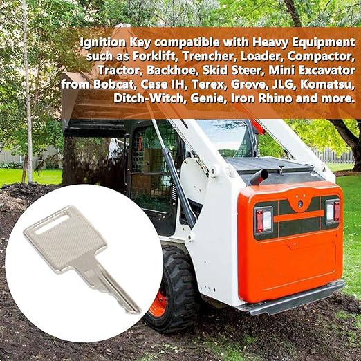 8 Pcs D250 Ignition Keys Heavy Equipment Keys Replace # 6693241 307852A1 6709527 714602 A77313 Compatible with Bobcat Case IH Skid Steer Loader and More