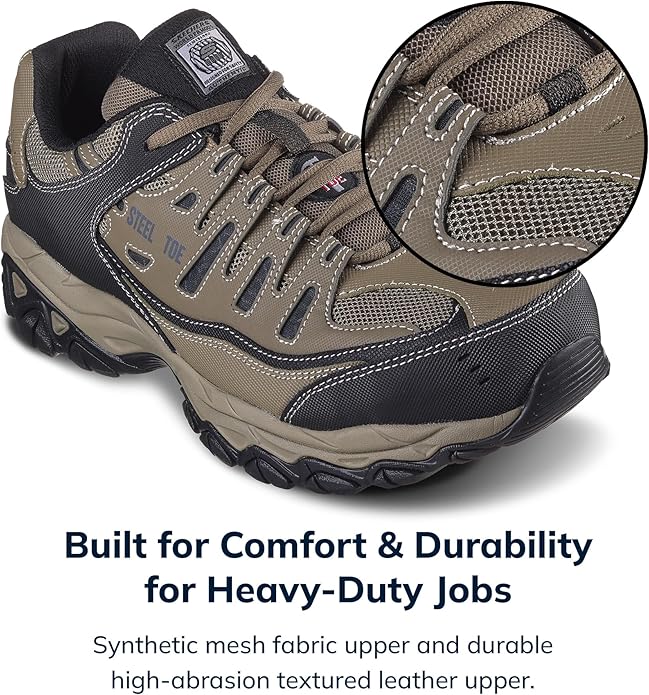 Skechers Men's Cankton Steel Toe Construction Shoe - Electrical Hazard Rated, Memory Foam