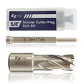 Pro Edge 1-Piece 5/8" Cutting Diameter 1" Cutting Depth Annular Cutter, M2AL HSS Mag Drill Bit with Pilot Pin 3/4" Weldon Shank, for Magnetic Drill Press Steel Plate, Aluminum, Copper
