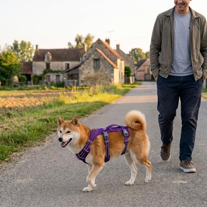 Tuff Pupper Escape Proof Dog Harness for Medium Dogs | No Pull Lightweight Adjustable Harness | No Escape Multifunctional Outdoor Pet Gear | Strong Durable Breathable | Secure Comfortable Fit