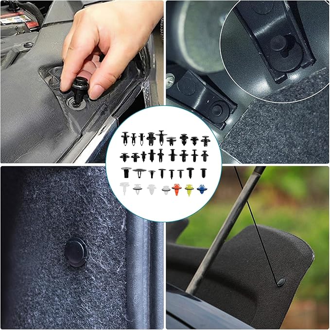 1365Pcs Car Push Retainer Clips Body Clips Plastic Fasteners Kit Fender Rivet Clips 44 Most Popular Sizes Nylon Auto Push Pin Rivets Set for Toyota GM Ford Honda Acura Chrysler,red