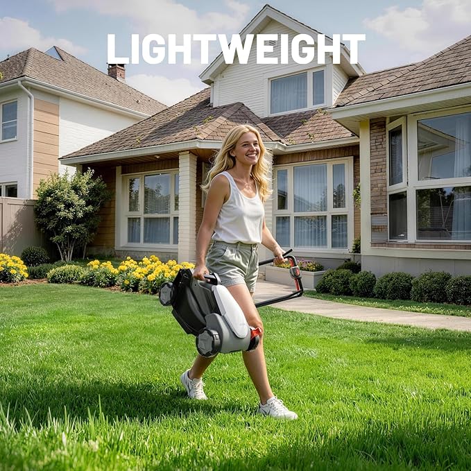 Litheli Cordless Lawn Mower 13 Inch, 5 Heights Adjustment, U20 Series 20V Electric Lawn Mowers for Garden, Yard and Farm, Light-Weight with Brushless Motor, 4.0Ah Portable Battery Included