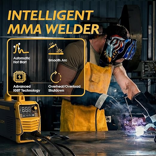 TOOLIOM 195A Stick/Lift TIG Welder with Lift TIG Torch 110V/220V Dual Voltage Welding Machine with Synergic Control Portable MMA Welder Machine with VRD, Hot Start and ARC Force