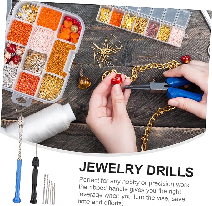 Angoily 3sets Hand Drills Vise Steel Jewelry Making Drills Pin Vise for Resin Crafting
