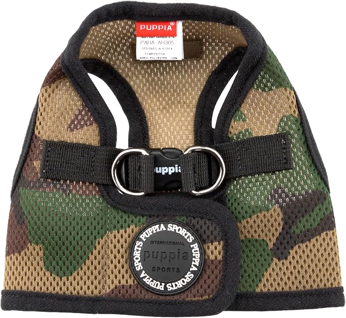 Puppia Soft Vest Dog Harness Step-in Padded Mesh No Choke No Pull Comfortable Walking Running Training for Small Medium Large Dogs, Camo, XXX-Large