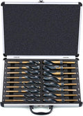 EFFICERE 17-Piece Premium 1/2” Reduced Shank Silver and Deming Drill Bit Set | Large and Jumbo Standard SAE Drill Size from 1/2” to 1” by 1/32th Increment | M2 High Speed Steel, 135-Degree Split Point