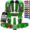 1pc 50 Cal Green 5 Point Harness w/ 2" straps, Racing Harness Seat Belt | Ultra Kush padding, Race latch quick release hardware. Universal Fit for UTV, RZR, race car. Part# 6009A1