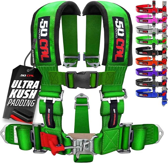 1pc Green 5 Point Harness for Bucket Seat, Latch Release, 9 Color Options, Racing Harness 5 point, Race Car, UTV, RZR [6001A1]