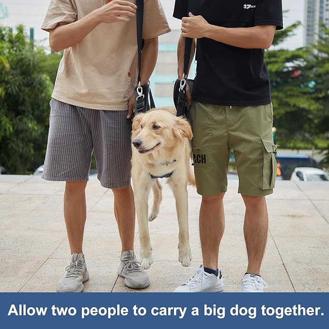 COODEO Dog Carry Sling, Emergency Backpack Pet Legs Support & Rehabilitation Dog Lift Harness for Nail Trimming, Dog Carrier for Senior Dogs Joint Injuries, Arthritis, Up and Down Stairs(XL, Black)