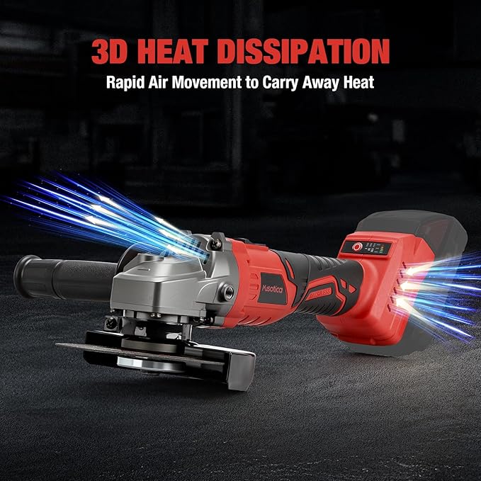 Angle Grinder Cordless for Milwaukee M18 Battery, Brushless, 4 1/2" Cordless Grinder, Variable Speed, Powerful 18V Angle Grinder Tool for Grinding Polishing Cutting (Battery Not Included)