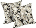 LVTXIII Outdoor/Indoor Throw Pillows, Decorative Throw Pillows with Inserts, 18"x18" Square Pillows for Bed, Couch, Sofa and Patio Furniture, Set of 2, Paisley Black