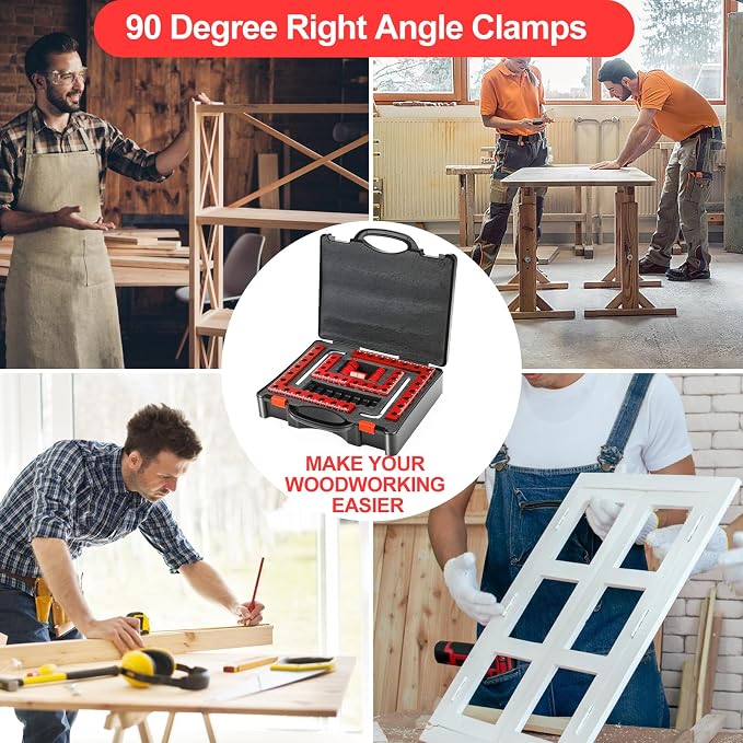 Corner Clamp for Woodworking, 90 Degree Right Angle Clamp, 8 Pack 5.5" & 2.5" Aluminum Alloy Positioning Squares for Cabinets & Picture Frames