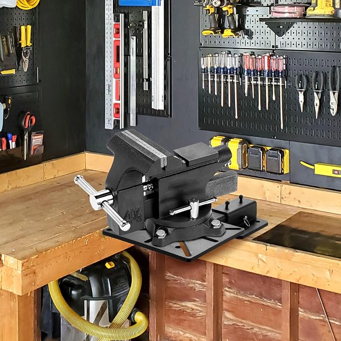Mount Vise and Grinder, Heavy Duty Carbon Steel Bench Mount Table Mount