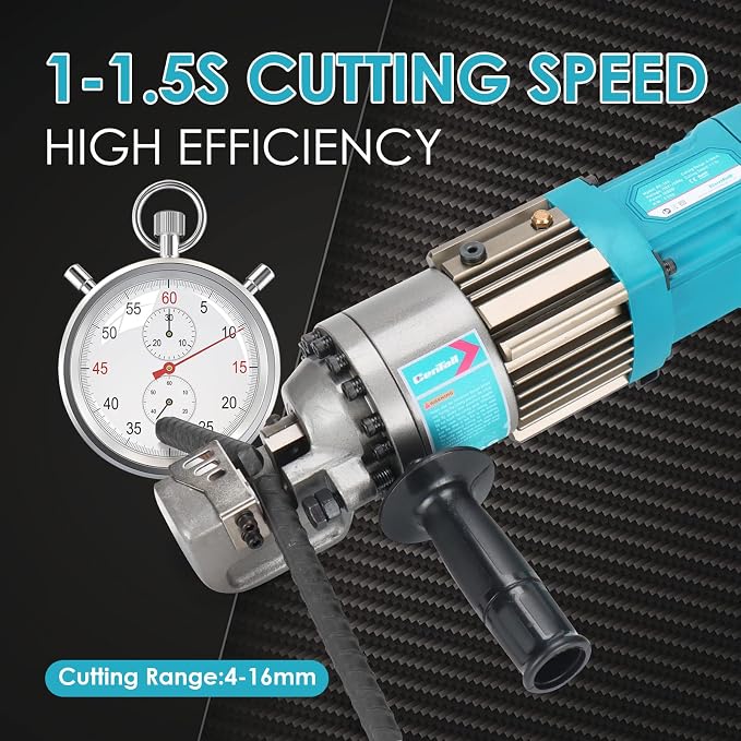 5/8" Electric Hydraulic Rebar Cutter 1-1.5s Cutting Speed Portable Rebar Cutter Cutting Rebar 4-16mm 1000w 120v/60hz RC16A (Blue)