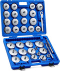 Orion Motor Tech Oil Filter Wrench Kit, 37pc Oil Filter Socket Set with 32 1/2" Drive Sockets, 2 Chain Wrenches & Drive Wrench, Oil Filter Removal Tool Compatible with Volvo BMW Ford Toyota GM Honda