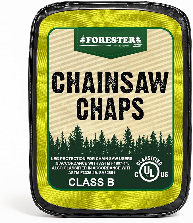 FORESTER Chainsaw Chaps for Men & Women | Apron-Style Chaps with Pocket & Adjustable Waist | Chainsaw Safety Equipment