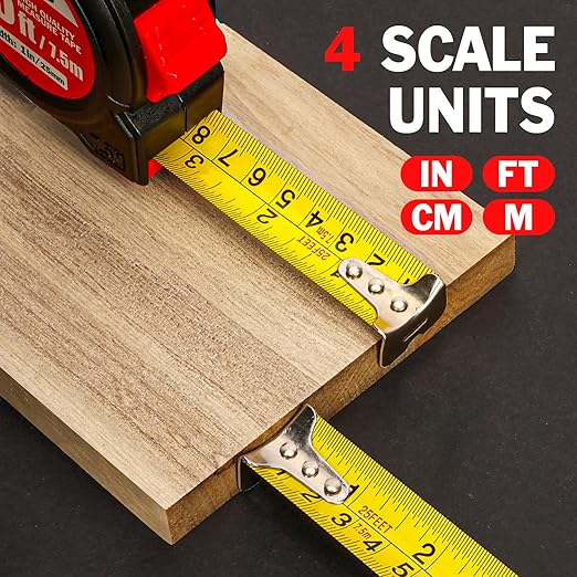Tape Measure 25 ft, 10 Pack Bulk Easy Read Measurement Tape, Self-Locking Measuring Tape Retractable 25 FT by 1 in