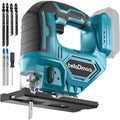 Jig Saw Compatible with 18V Battery | Cordless JigSaw with Built-in LED Light, 45 Deg Bevel, 3 Orbital Settings for Straight/Bevel Cutting & Metal(No Battery)
