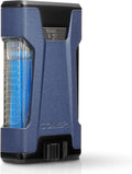 Colibri Rebel Double Torch Lighter – Wind Resistant Butane Cigar Lighter, Refillable Jet Flame with XL Fuel Tank, Adjustable Flame & Fuel Window (Midnight Navy + Black)